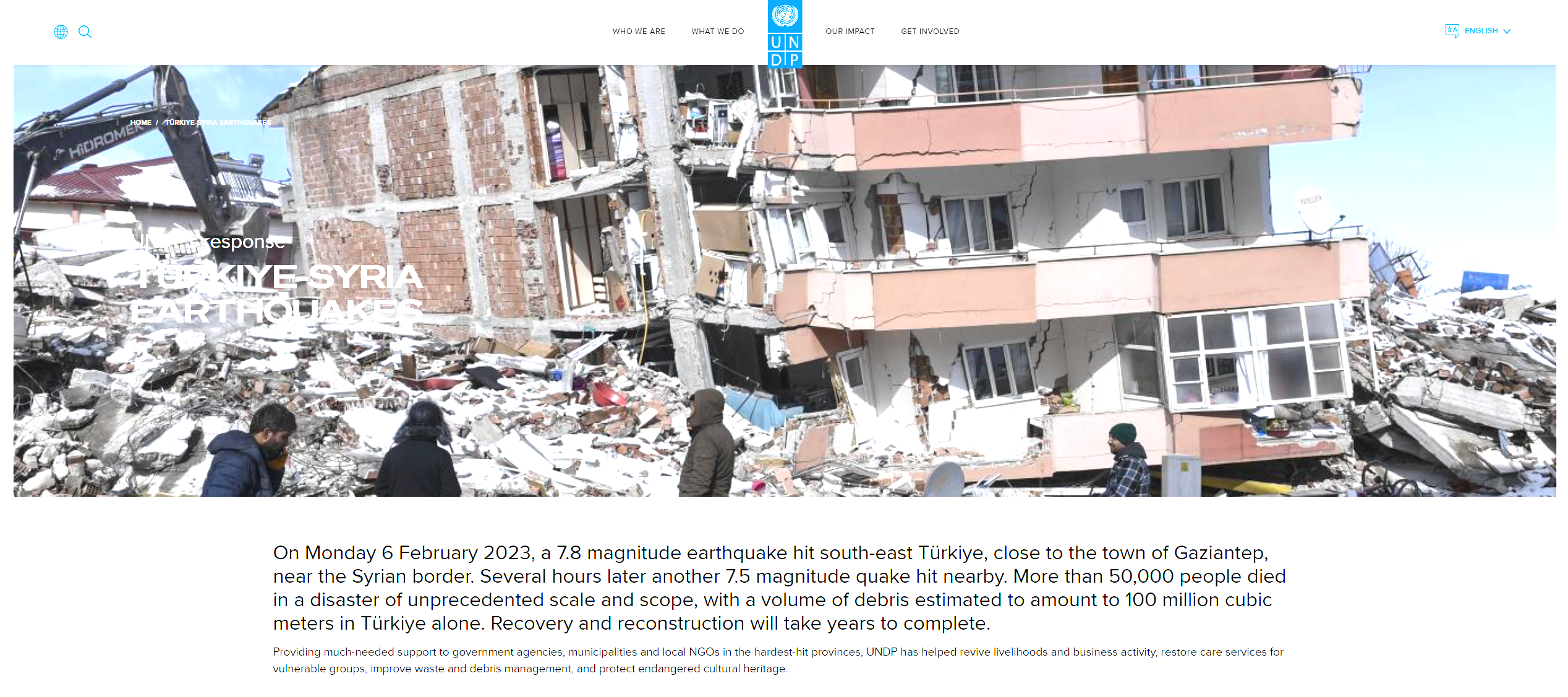 Recovery and reconstruction will take years to complete. 